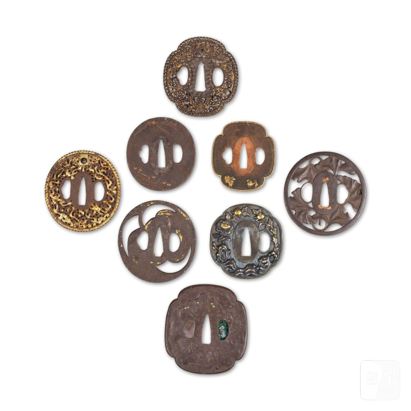 日本 江戶至明治時代 鍔一組八件 | COLLECTION DE HUIT TSUBA EN ALLIAGES DE MÉTAUX - 图4
